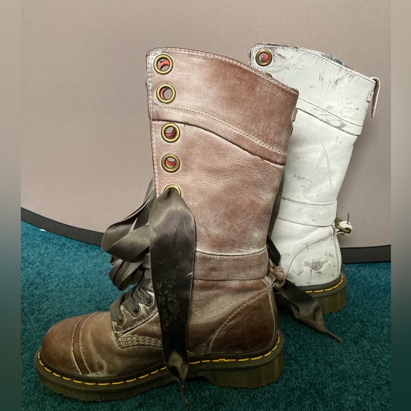 Doc Martens Plaid Foldover Triumph 1914 UK3 US 5 EU 36 Brown Leather - Picture 3 of 5